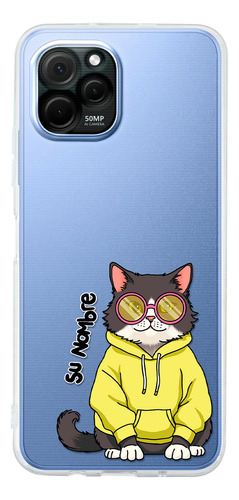 Funda Para Huawei Mujer Gatito Tuxedo Cool Personalizado