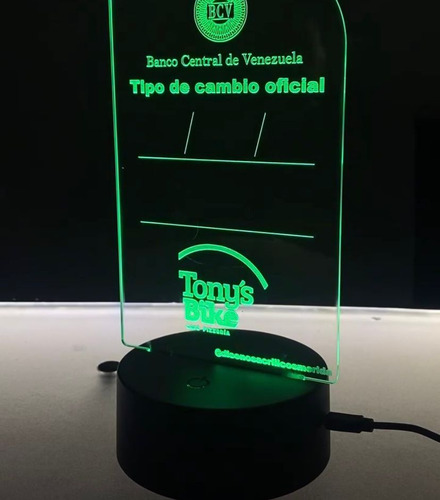 Exhibidor De Tasa De Cambio Personalizado En Acrílico