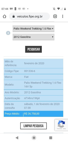 Fiat Palio Weekend 1.6 16v Trekking Flex 5p 2012
