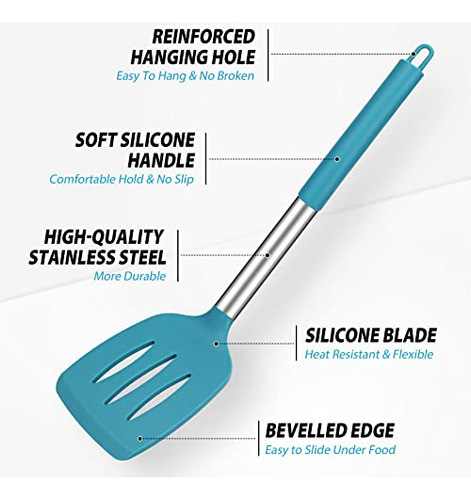 Conjunto De 4 Espátulas Y Cucharas De Cocina De Silicona Gra