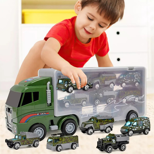 Juego De Camión Infantil Policía, Construcción Y Dinosaurios