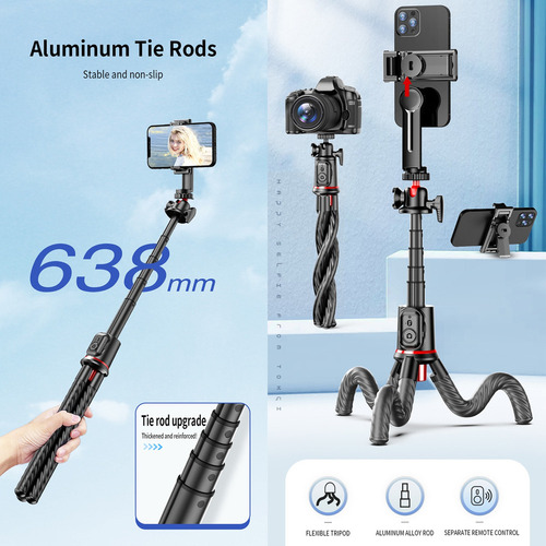 A 63.8 Cm Selfies Stick Con Trípode Bluetooth Control Remoto