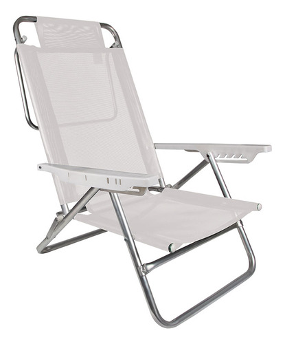 Silla Alta Reposera Aluminio Summer Blanco Playa Camping