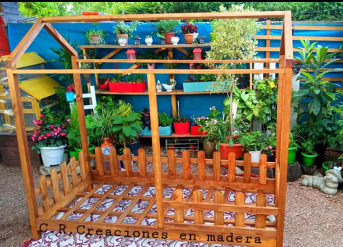 Cunas De Bebe A Cama 1 Plaza Estilo Casita Con Cerco