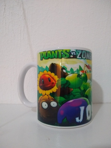 Taza Plantas Vs Zombies 11oz Con Nombre Personalizado