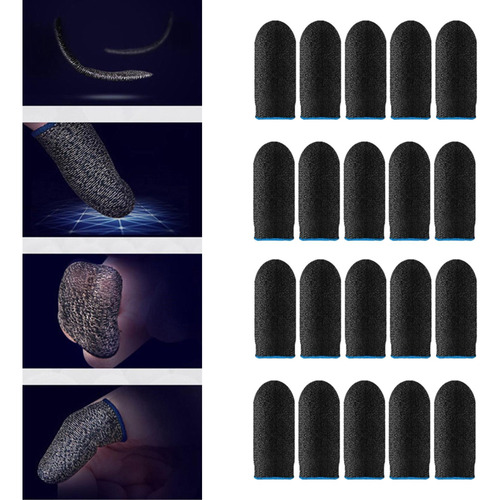 20 Piezas Gaming Finger Sleeves Gamer Thumb Protector Azul