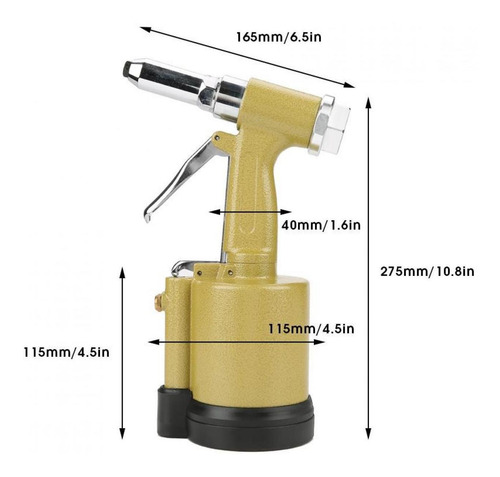 Imagen 10 de 10 de Kit De Remachadora Neumática Para Pistola De Aire Industrial