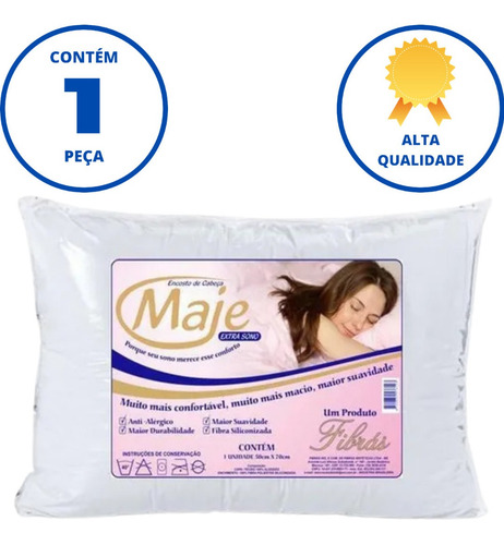 Imagem 4 de 7 de Travesseiro Maje Fibras 50x70cm Suporte Firme