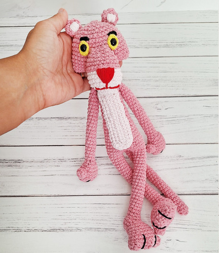 Muñeco Pantera Rosa - Regalo - Tejido Al Crochet - Amigurumi