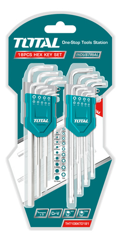 Set Juego llaves hexagonales y torx x 18u industrial total