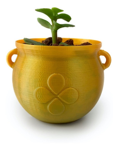 Maceta De Olla Dorada Miniatura