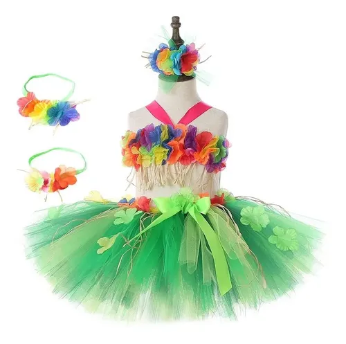 Set De 5 Piezas De Falda Hawaiana De Rafia Para Fiestas – Incluye Sombrero De Bruja Y Accesorios, Disfraz Tropical Para Cumpleaños Y Eventos Temáticos