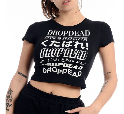 Remera Mujer Dropdead Black Moda Aesthetic Goth Rock