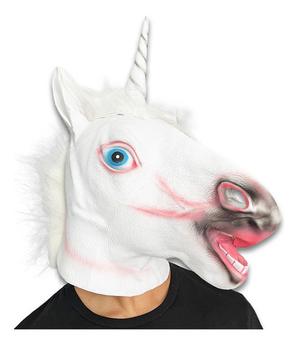 Mascara Unicorn Unicornio Magico Halloween Terror Miedo Blanco Unicornio