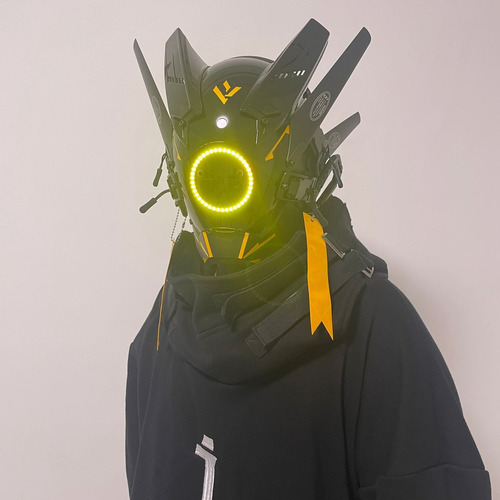 Capucha De Máscara Luminosa De La Máscara Cyberpunk Color Huang Shuangyi