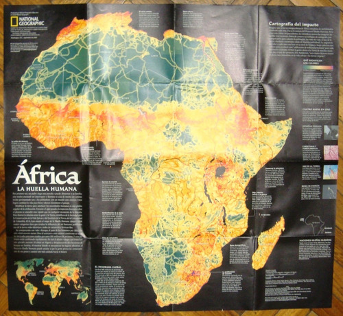 Mapa Nat Geo Revista Completa Africa Huella Humana Naturalez
