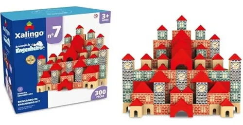 Blocos De Montar Em Madeira Engenheiro 300 Peças - Xalingo