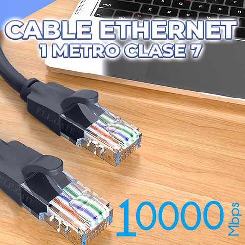 Cable Para Red Cat7 Vention Rj45 Ethernet Utp Negro Ele-Gate