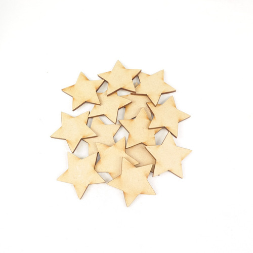 Paquete 100 Estrellas Para Scrapbook Madera Mdf Manualidades
