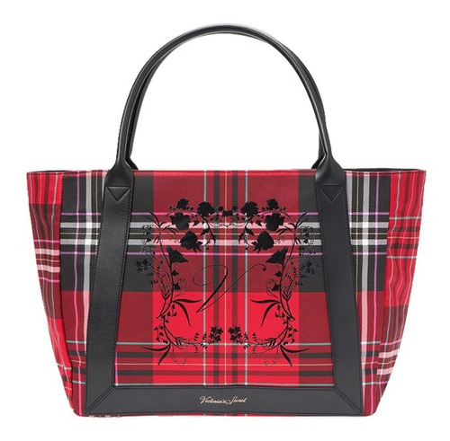 Bolsa Victoria's Secret Tote De Cuadros Roja