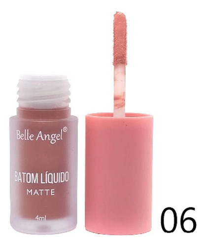 Batom Matte Liquido Belle Angel Pigmentação Longa Duração Cor Marrom-escuro