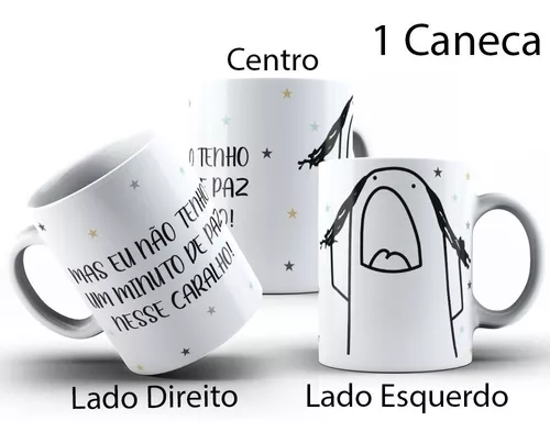 Caneca meme boneco palito 1 minuto de paz