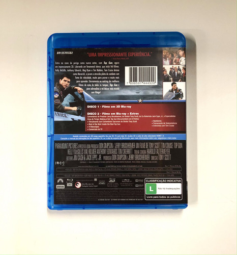 Top Gun - Blu-ray (3d + 2d) Original Com Luva (Usado)