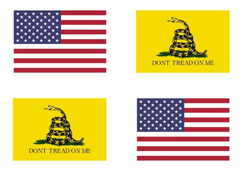 Stickers Don't Tread On Me Y Bandera Americana. 5.5 X 3.8 Cm