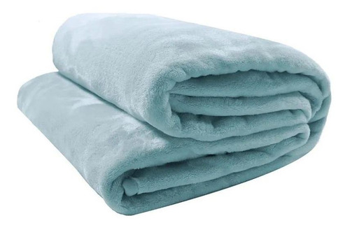 Cobertor Camesa Flannel Loft cor azul com design liso de 2.2m x 1.8m