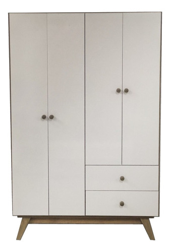 Imagen 2 de 3 de Placard Muebles Gacela Despenseros y Roperos 742024 color blanco/roble miel con 4 puertas batientes