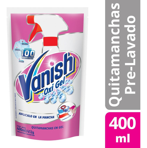 Vanish Quitamanchas Prelavado Oxigel Recarga 400 Ml