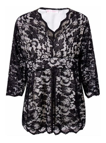 Blusa De Seda, Encaje Talles Especial Talle 6xl