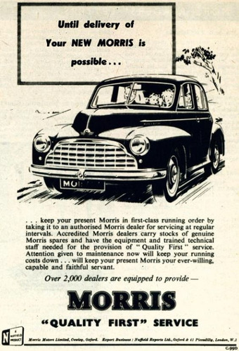 Morris Oxford 1951 51 - Original Antigo