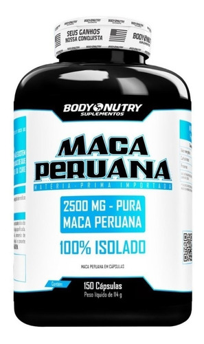 Suplemento em cápsula Body Nutry Suplementos  Maca Peruana carboidratos Maca Peruana sabor  without flavor em pote de 114g 150 un