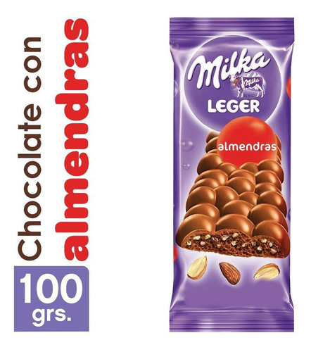 Pack X 6 Unid. Chocolate Leger Almend 100 Gr Milka Chocola