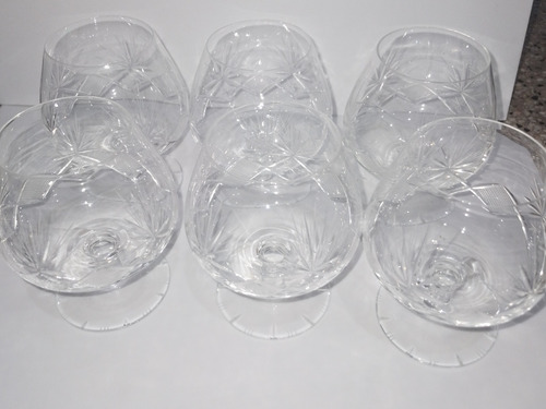 Juego De 6 Copas De Cristal Tallado 