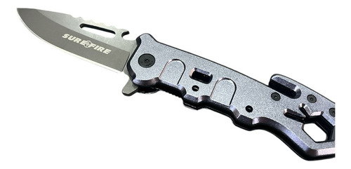 Navaja Cuchillo Tactico Bombero Rescate Surefire Camping Gris