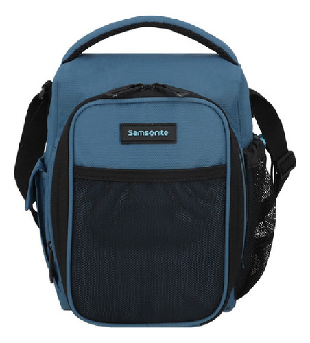 Lancheira azul Samsonite Reformation Foodtruck, cor azul carvão, design de tecido liso