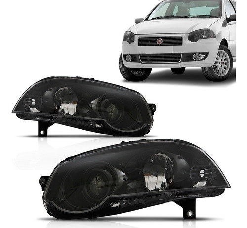 Par Farol Fiat Siena 2008 2009 Palio 2010 2011 Máscara Negra