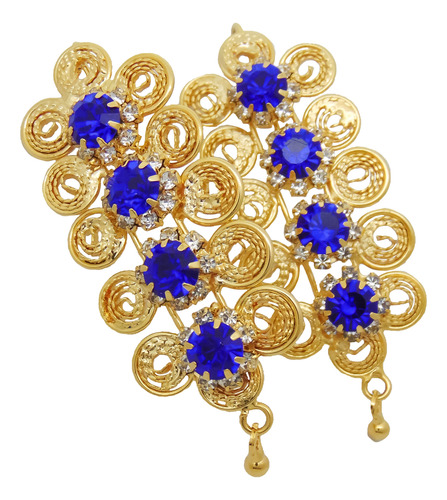 Aretes Filigrana Gusano O Borrego Cristal Chapa De Oro