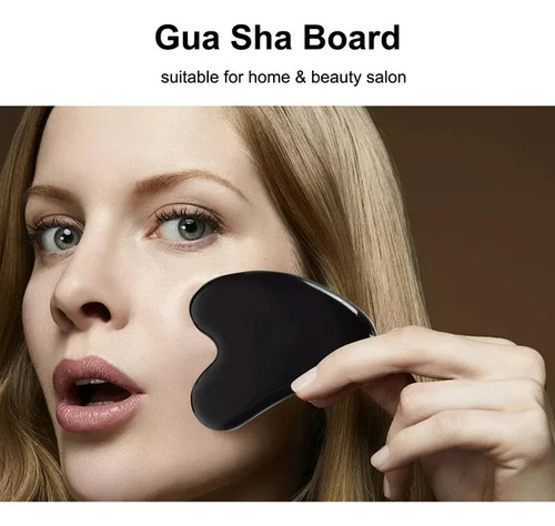 Rodillo De Jade Negro Natural Con Gua Sha Masaje Facial Mixta Día/noche