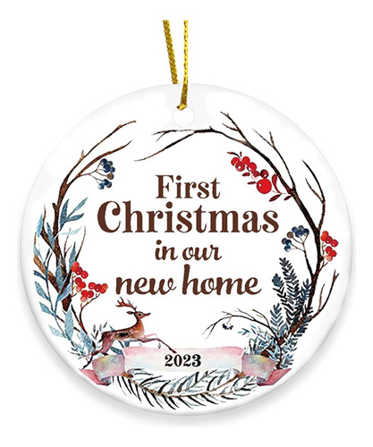Placa Redonda De Madera De Navidad 2023 Para Decoración Con