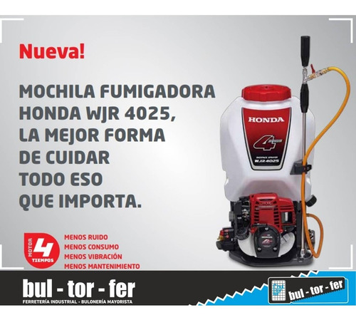 Imagen 3 de 7 de Fumigador Mochila A Exprosion Honda Wjr4025 Motor 4t
