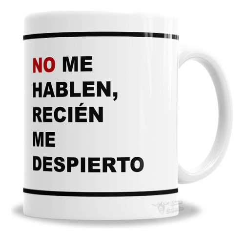 Taza De Cerámica No Me Hablen, Recién Me Despierto - En Caja