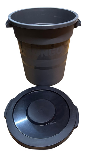 Par De Bote Contenedor Con Tapa Almacenamiento 40 Litros Gris