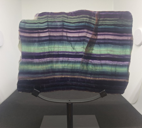 Fluorita Arcoirirs + Base De Hierro - Espectacular Especimen