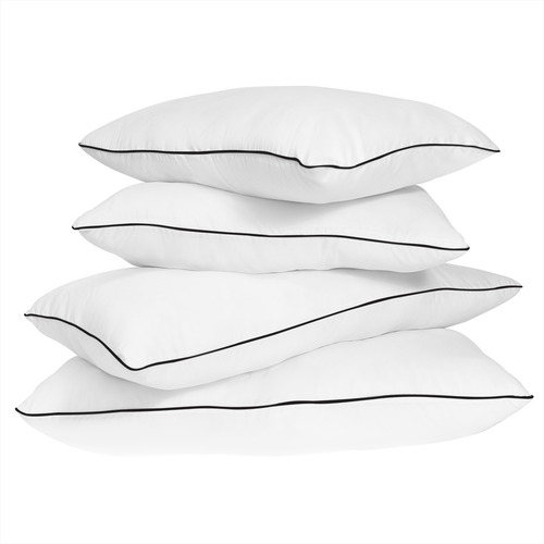 Set De 4 Almohadas Tesso Home 2 Std 50x70cm Y 2 Ks 51x91cm Color Negro