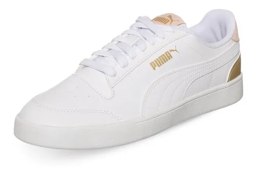 Tenis puma blanco con dorado new arrivals