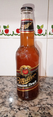 Antigua Botella Porron Cerveza Miller Llena Colección (Usado)