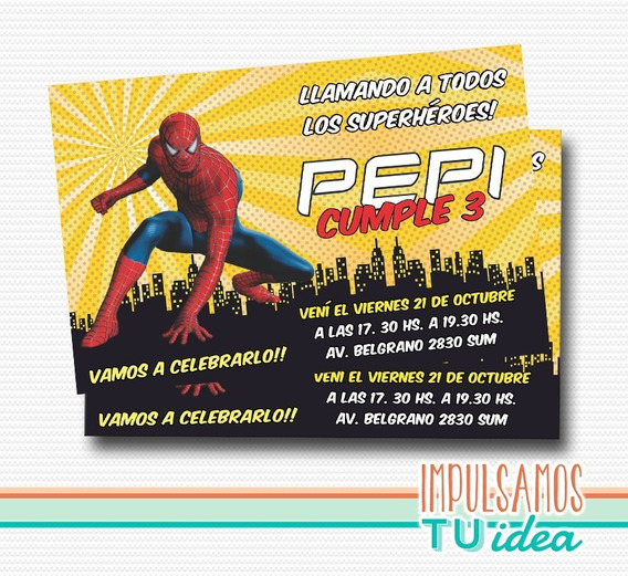 Tarjeta Invitacion Spiderman Hombre Arana | MercadoLibre ?